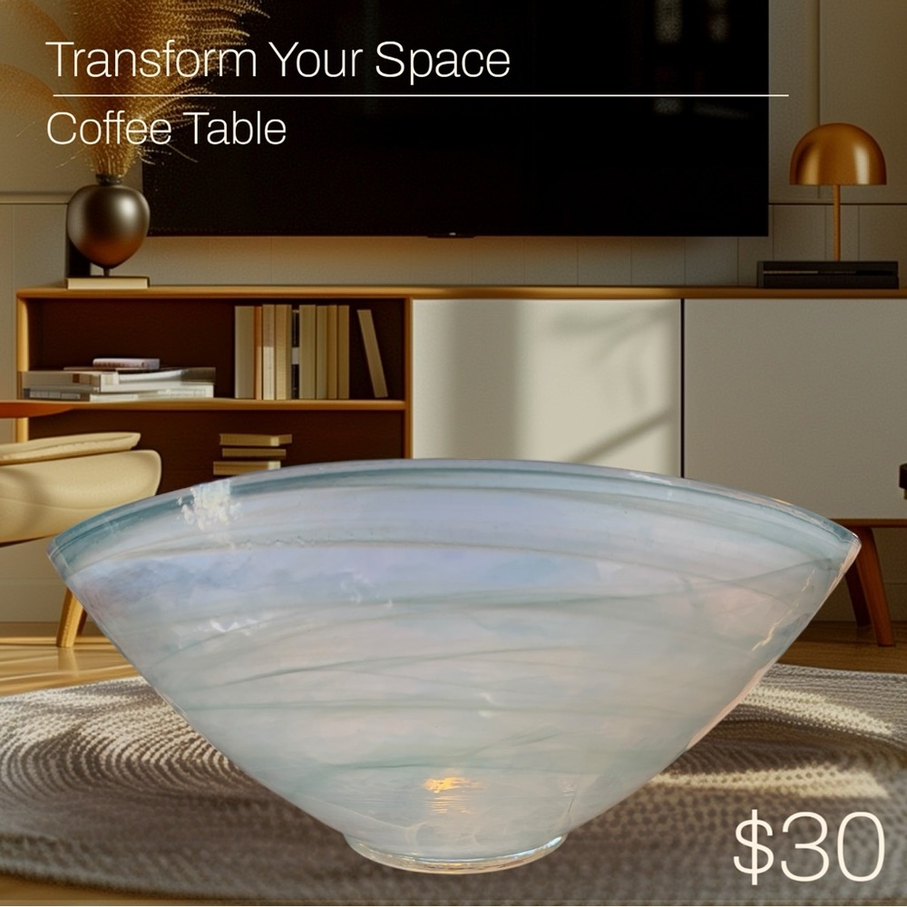 Artistic Accent Blue Swirl Design Serving/Display Bowl